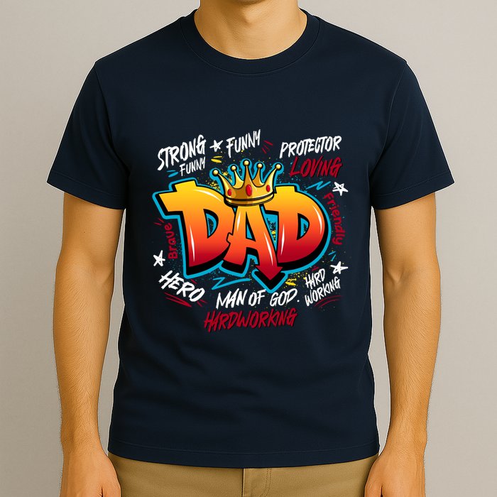 Cool Dad Hardworking Funny Fathers Day Logo T-Shirt