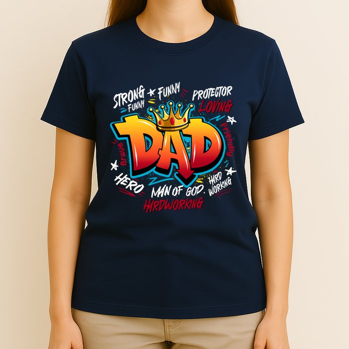 Cool Dad Hardworking Funny Fathers Day Logo T-Shirt