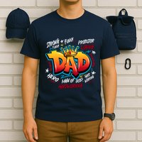Cool Dad Hardworking Funny Fathers Day Logo T-Shirt
