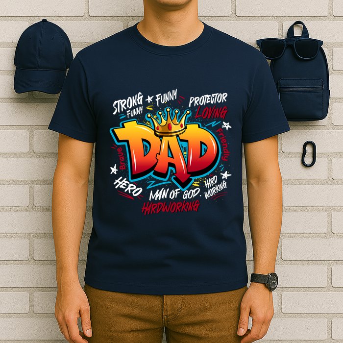 Cool Dad Hardworking Funny Fathers Day Logo T-Shirt
