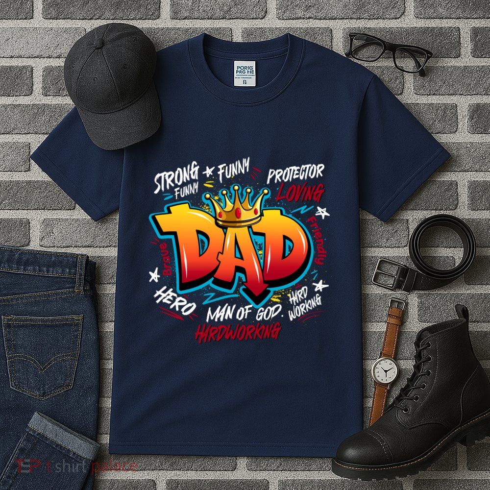Cool Dad Hardworking Funny Fathers Day Logo Tall T-Shirt