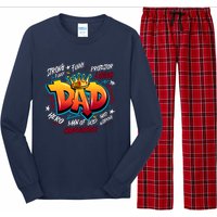 Cool Dad Hardworking Funny Fathers Day Logo Long Sleeve Pajama Set