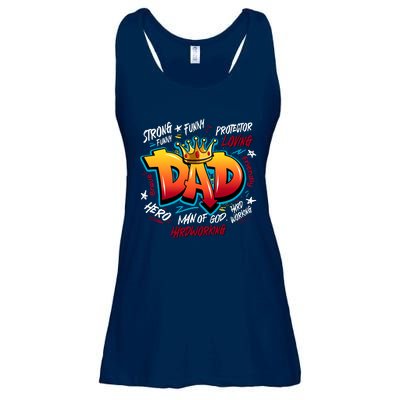 Cool Dad Hardworking Funny Fathers Day Logo Ladies Essential Flowy Tank