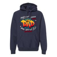 Cool Dad Hardworking Funny Fathers Day Logo Premium Hoodie