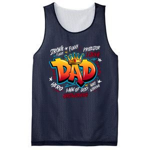 Cool Dad Hardworking Funny Fathers Day Logo Mesh Reversible Basketball Jersey Tank