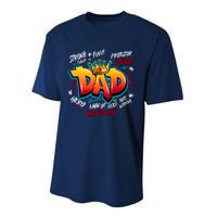 Cool Dad Hardworking Funny Fathers Day Logo Performance Sprint T-Shirt