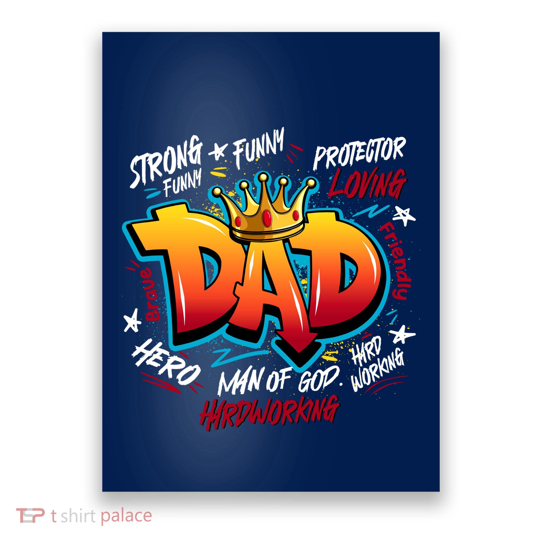 Cool Dad Hardworking Funny Fathers Day Logo Poster