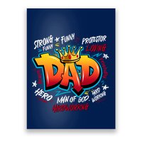 Cool Dad Hardworking Funny Fathers Day Logo Poster