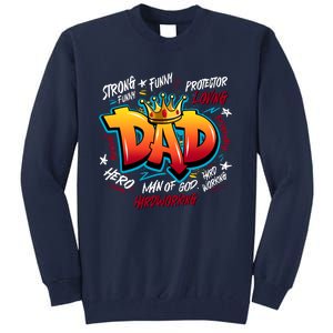 Cool Dad Hardworking Funny Fathers Day Logo Tall Sweatshirt