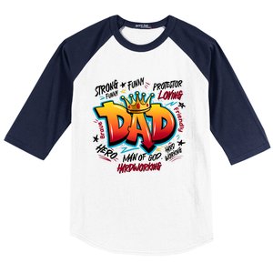 Cool Dad Hardworking Funny Fathers Day Logo Baseball Sleeve Shirt