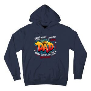 Cool Dad Hardworking Funny Fathers Day Logo Tall Hoodie