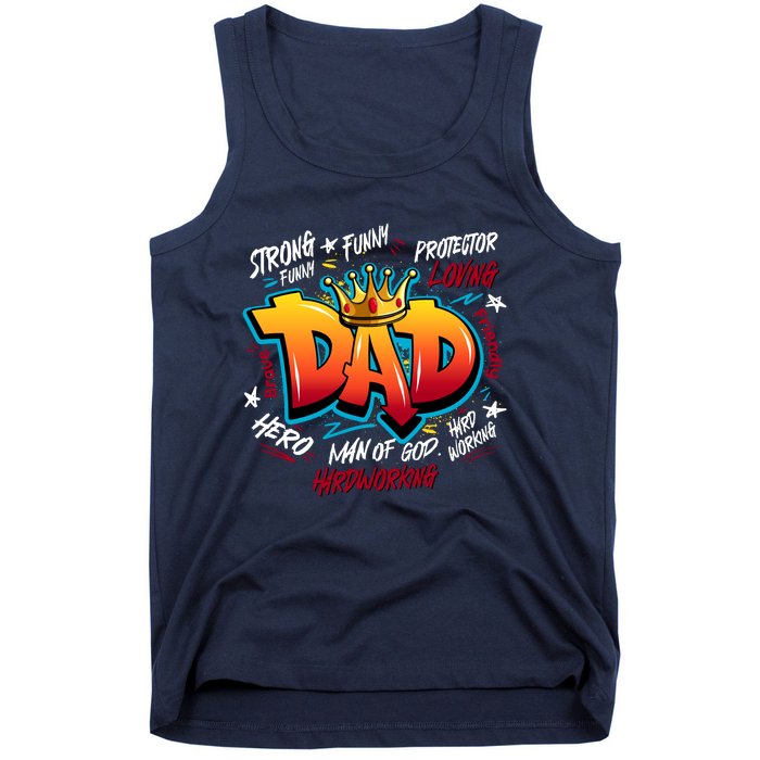 Cool Dad Hardworking Funny Fathers Day Logo Tank Top