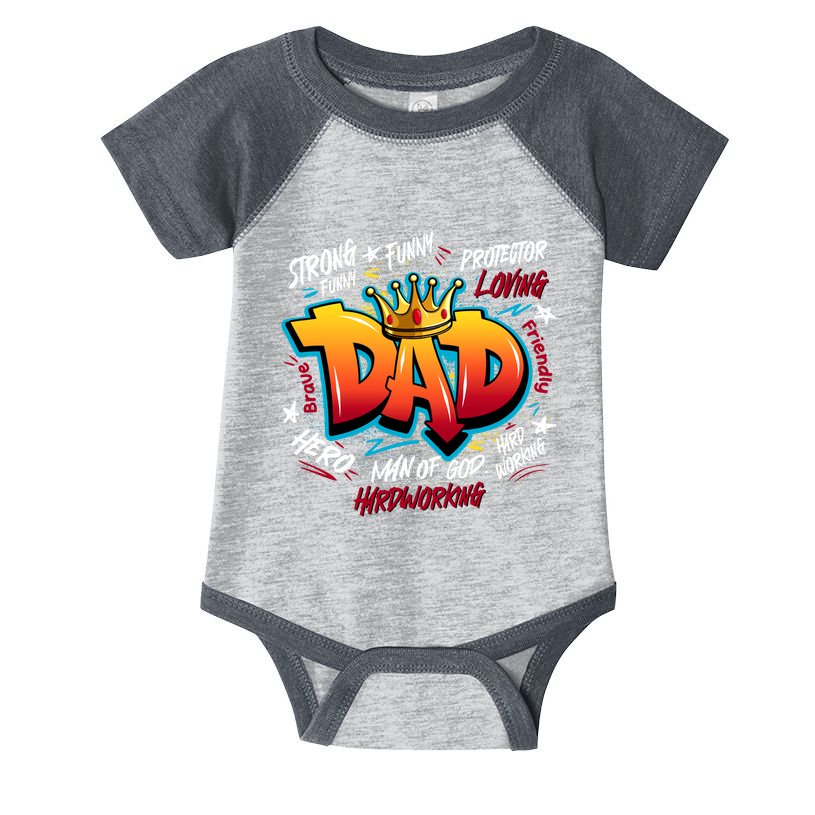 Cool Dad Hardworking Funny Fathers Day Logo Infant Baby Jersey Bodysuit