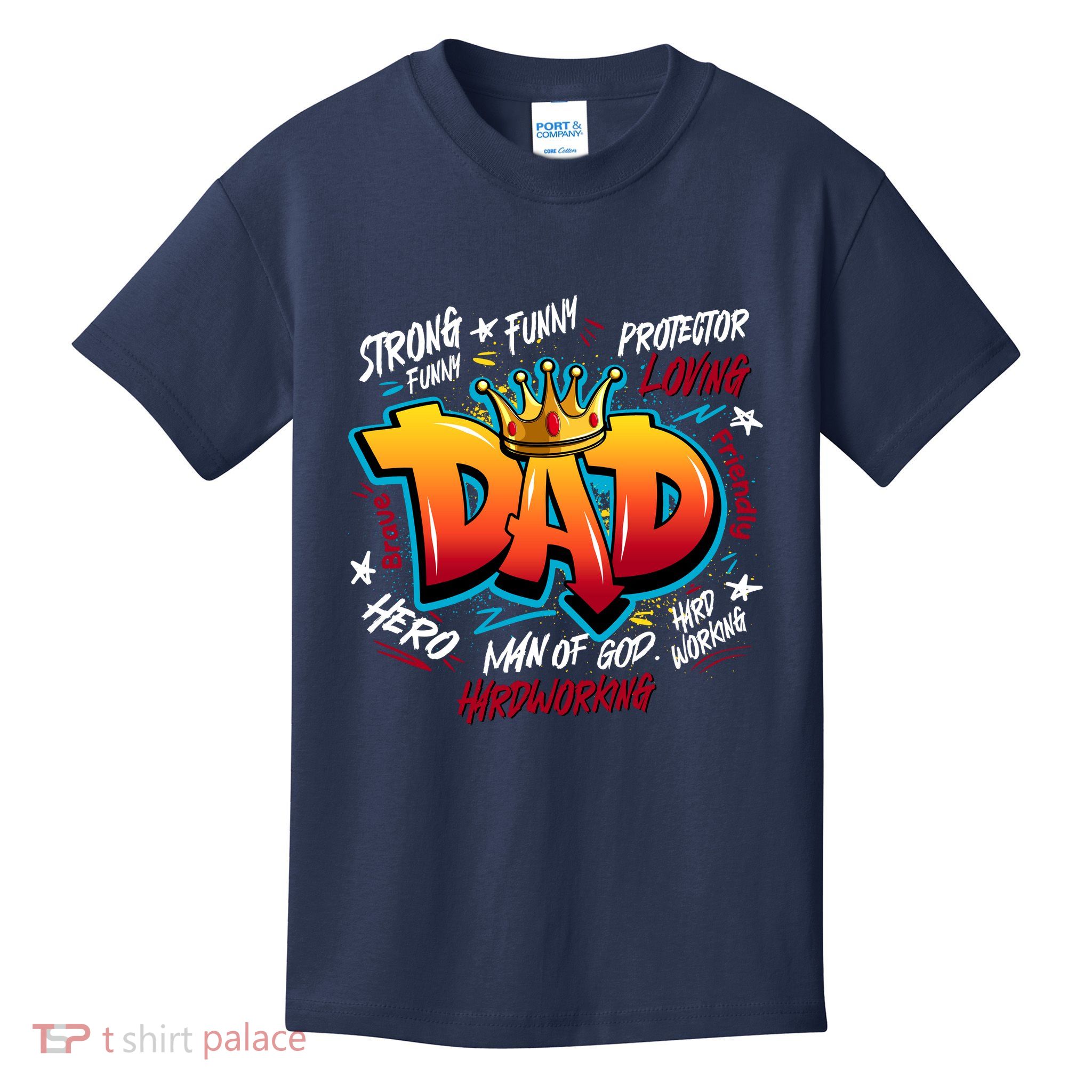 Cool Dad Hardworking Funny Fathers Day Logo Kids T-Shirt