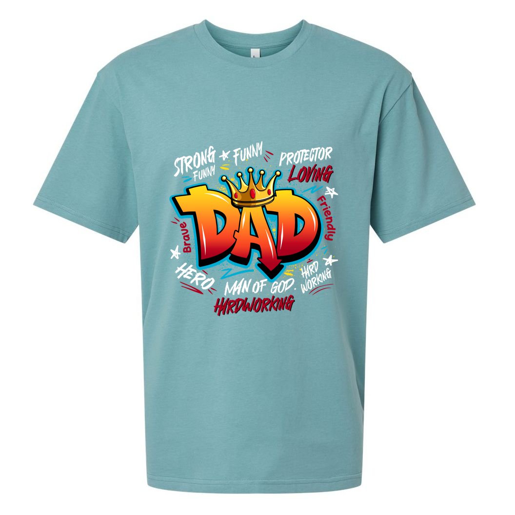 Cool Dad Hardworking Funny Fathers Day Logo Sueded Cloud Jersey T-Shirt