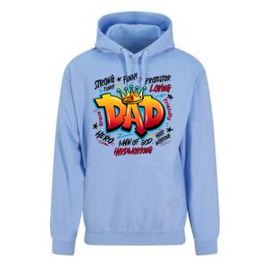 Cool Dad Hardworking Funny Fathers Day Logo Unisex Surf Hoodie