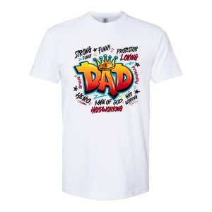 Cool Dad Hardworking Funny Fathers Day Logo Softstyle CVC T-Shirt