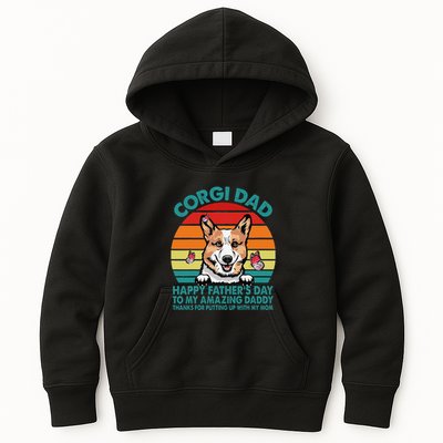 Corgi Dad Happy Fathers Day To My Amazing Daddy Dog Kids Hoodie