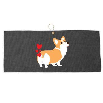 Corgi Dog Hearts Funny Cute Valentines Day Gift Meaningful Gift Large Microfiber Waffle Golf Towel