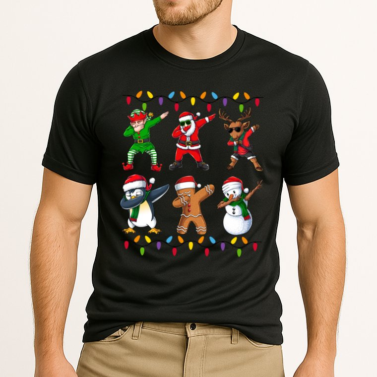 Christmas Dab Holiday Festive Cooling Performance Crew T-Shirt