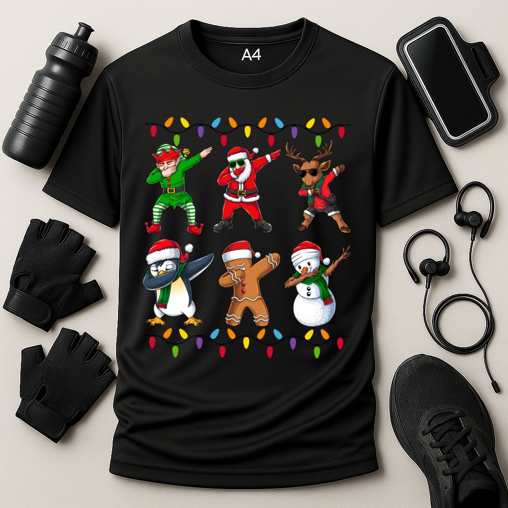 Christmas Dab Holiday Festive Cooling Performance Crew T-Shirt