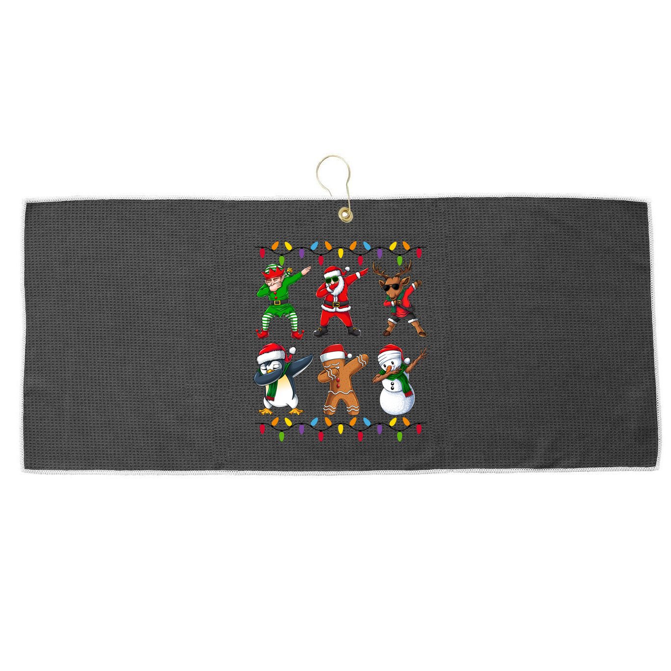 Christmas Dab Holiday Festive Large Microfiber Waffle Golf Towel
