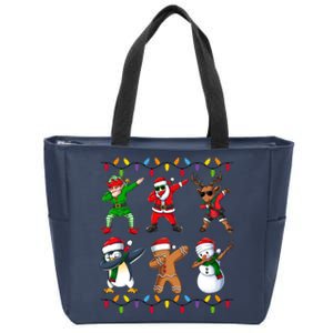 Christmas Dab Holiday Festive Zip Tote Bag