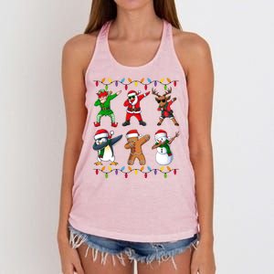 Christmas Dab Holiday Festive Women's Knotted Racerback Tank