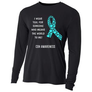 Congenital Diaphragmatic Hernia Awareness Ribbon CDH Warrior Cooling Performance Long Sleeve Crew