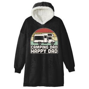 Camping Dad Happy Dad Retro Best Dad Hooded Wearable Blanket