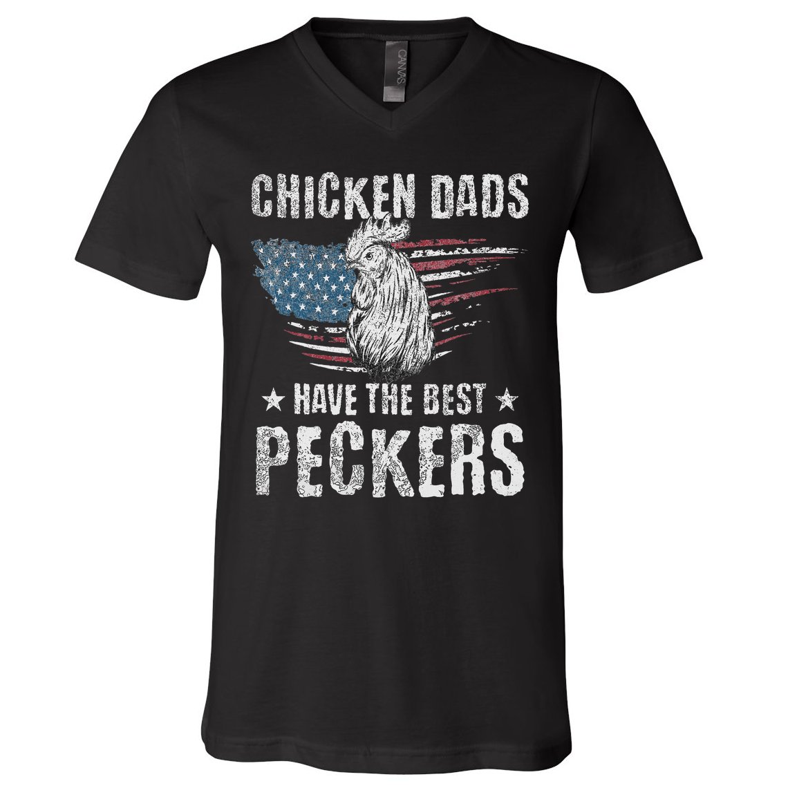 Chicken Dads Have The Best Peckers Ever Funny Adult Humor , V-Neck T-Shirt