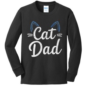 Cat Dad Happy FatherS Day Matching Family Set Kids Long Sleeve Shirt