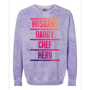 Chef Dad Husband Fathers Day Cute Gift Colorblast Crewneck Sweatshirt