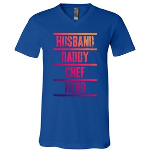 Chef Dad Husband Fathers Day Cute Gift V-Neck T-Shirt