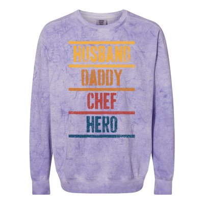 Chef Dad Husband Fathers Day Meaningful Gift Colorblast Crewneck Sweatshirt