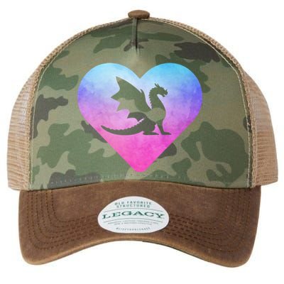 Cute Dragon Heart Design I Love Dragons Legacy Tie Dye Trucker Hat