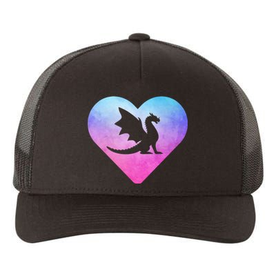 Cute Dragon Heart Design I Love Dragons Yupoong Adult 5-Panel Trucker Hat