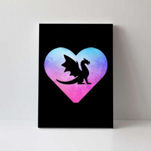 Cute Dragon Heart Design I Love Dragons Canvas