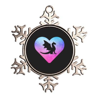 Cute Dragon Heart Design I Love Dragons Metallic Star Ornament