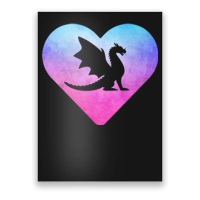 Cute Dragon Heart Design I Love Dragons Poster