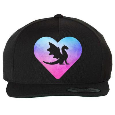 Cute Dragon Heart Design I Love Dragons Wool Snapback Cap