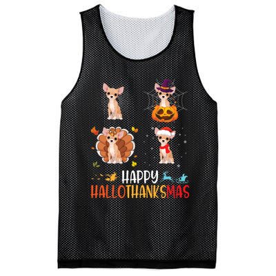 Chihuahua Dog Hallothanksmas Halloween Thanksgiving Xmas Mesh Reversible Basketball Jersey Tank