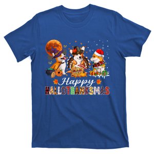 Corgi Dogs Halloween Thanksgiving Christmas Hallothanksmas Gift T-Shirt