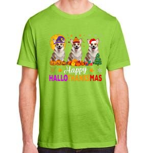 Corgi Dog Halloween Christmas Hallothanksmas Adult ChromaSoft Performance T-Shirt