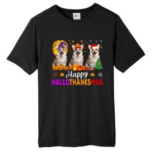 Corgi Dog Halloween Christmas Hallothanksmas Tall Fusion ChromaSoft Performance T-Shirt