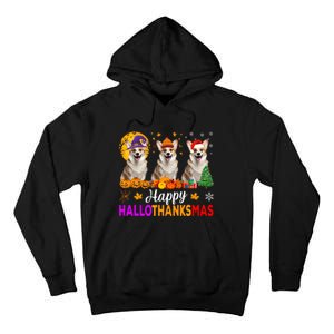 Corgi Dog Halloween Christmas Hallothanksmas Tall Hoodie