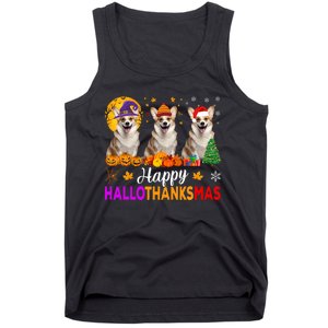 Corgi Dog Halloween Christmas Hallothanksmas Tank Top