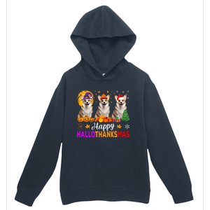 Corgi Dog Halloween Christmas Hallothanksmas Urban Pullover Hoodie