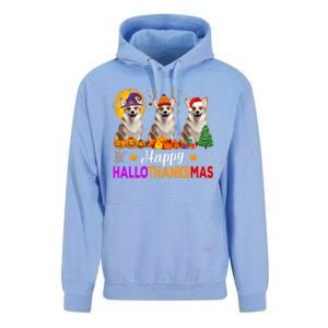 Corgi Dog Halloween Christmas Hallothanksmas Unisex Surf Hoodie