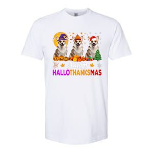 Corgi Dog Halloween Christmas Hallothanksmas Softstyle CVC T-Shirt